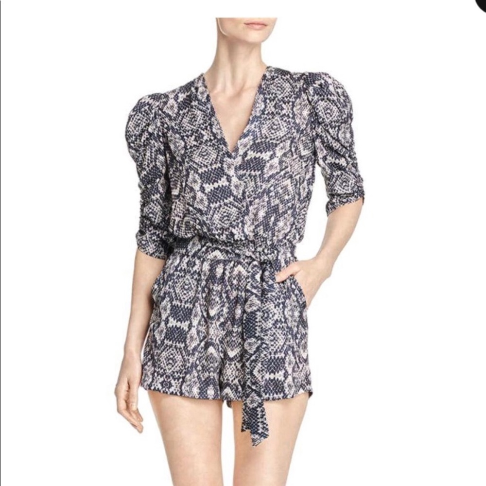 Amanda Uprichard Annika Snakeskin Romper P